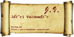 Jári Valdemár névjegykártya